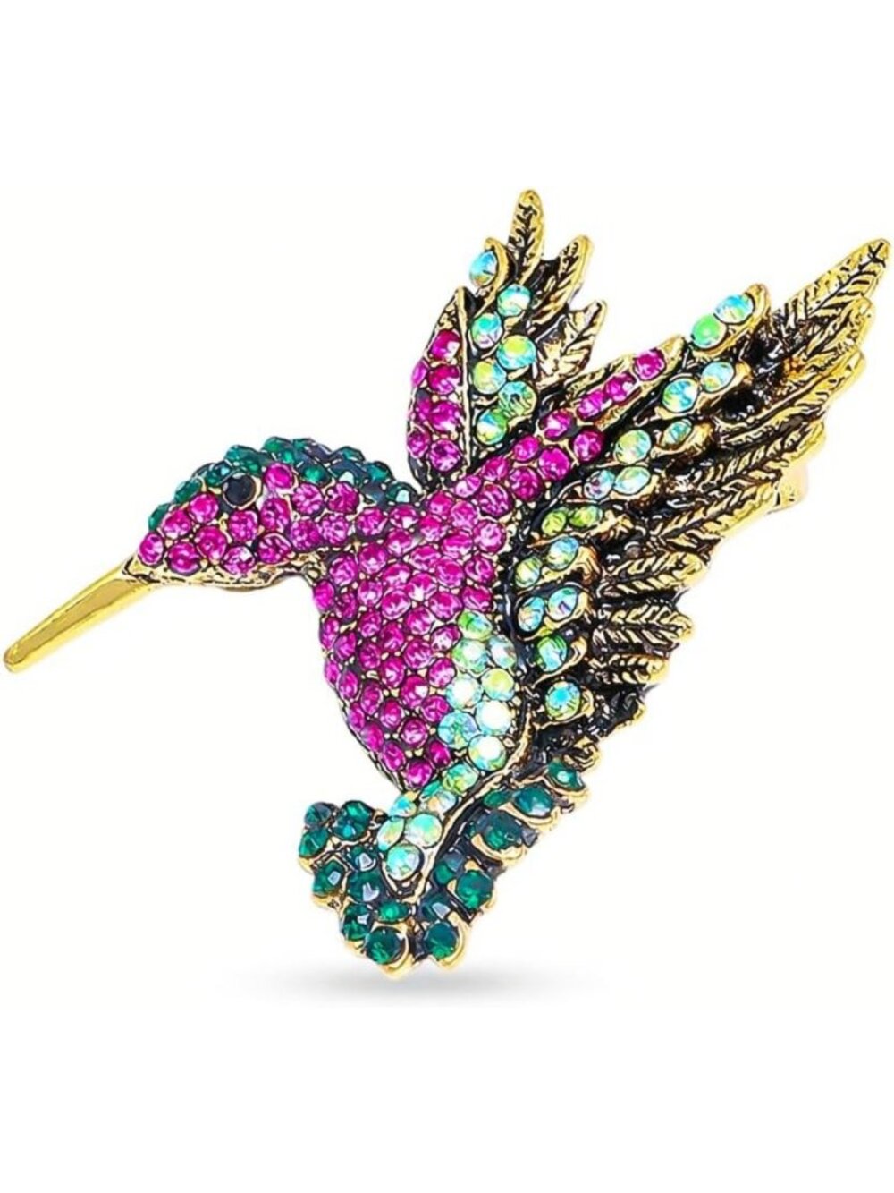 Vintage Enamel Bird Brooch Pin for Women | Flying Bird Lapel Accessory